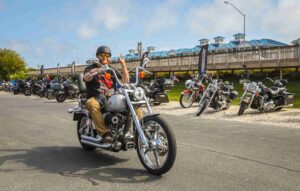 man on motorcycle during Ocean City MD Bike event